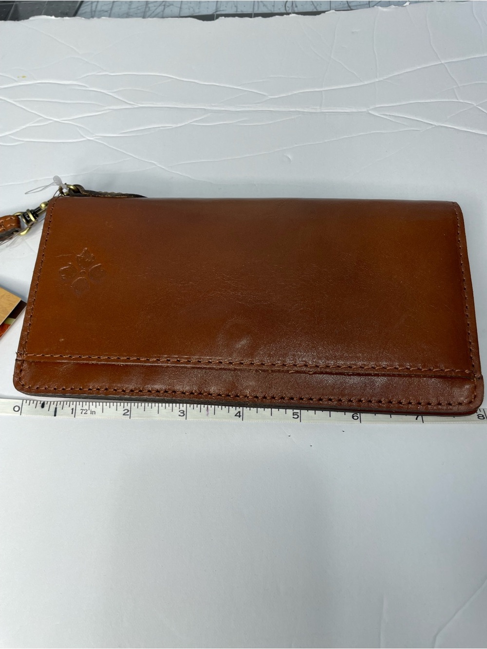 Patricia Nash Brown Leather Long Wallet with Wrist Strap NWT